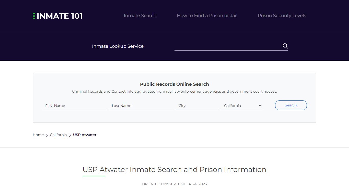 USP Atwater Inmate Search | Lookup | Roster