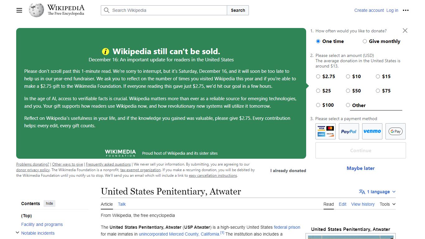 United States Penitentiary, Atwater - Wikipedia